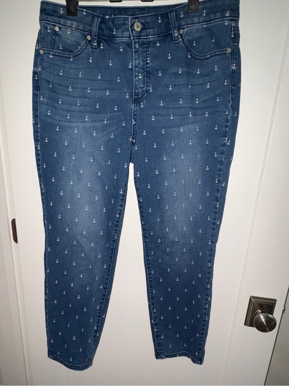 NWOT Talbots Flawless slim ankle jeans sz 12P anchor print